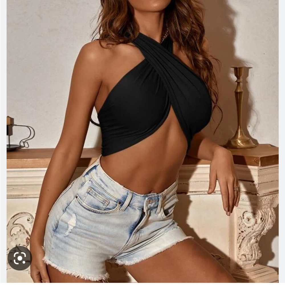 Shein tie halter top